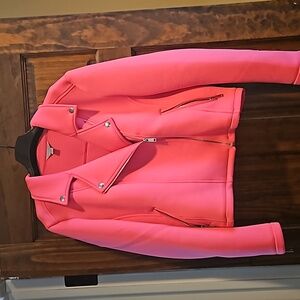 Beautiful Hot Pink Scuba Moto Jacket